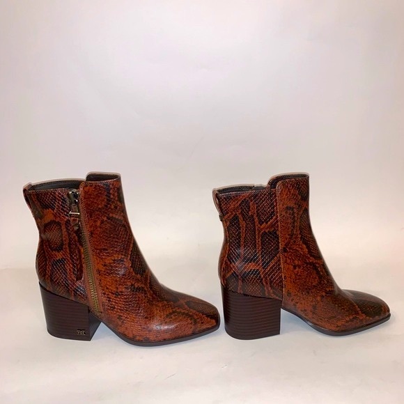 Sam Edelman Shoes - Sam Edleman carlysle dress booties in brown & black  snake print size 6